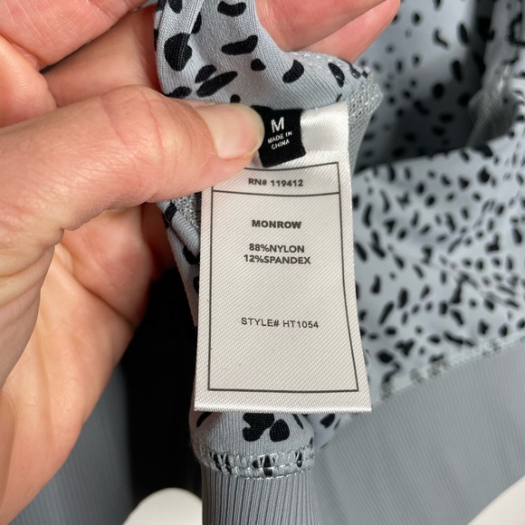 MONROW | Movement Mini Cheetah Sports Bra Good Gray Medium - Picture 4 of 7